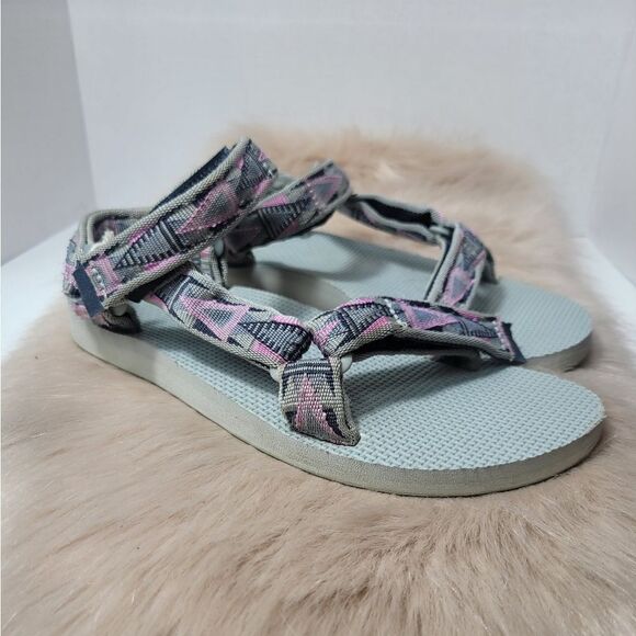 Teva Original Universal Mosaic Gray Flat Sandals Size 7 - Picture 1 of 8